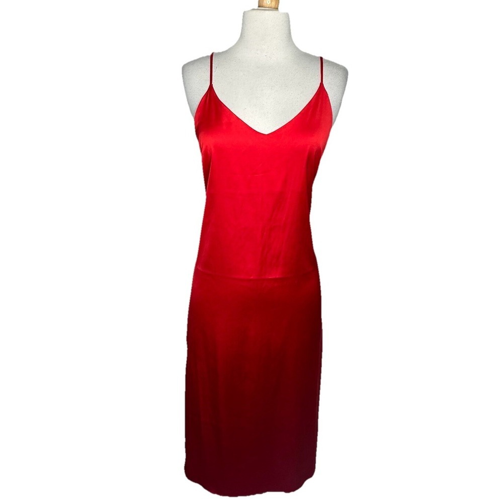 The Drop Ana Red Satin Spaghetti‎ Strap Slip Dress Size M Valentine